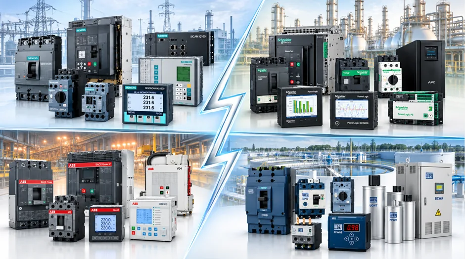 Tecnologías de electrificación y gestión energética de Siemens, Schneider Electric, ABB y WEG